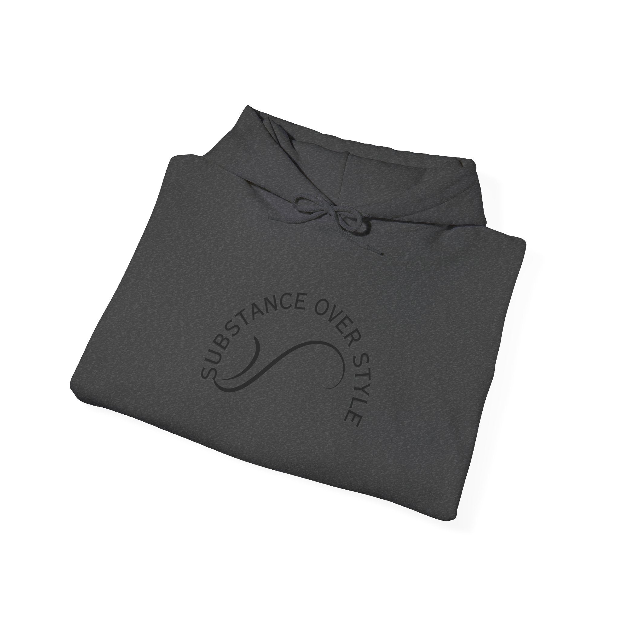 Leadership Hoodie — 'Substance Over Style' Minimal Logo Pullover