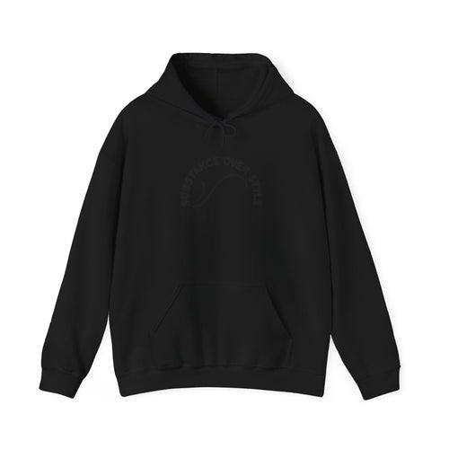 Leadership Hoodie — 'Substance Over Style' Minimal Logo Pullover