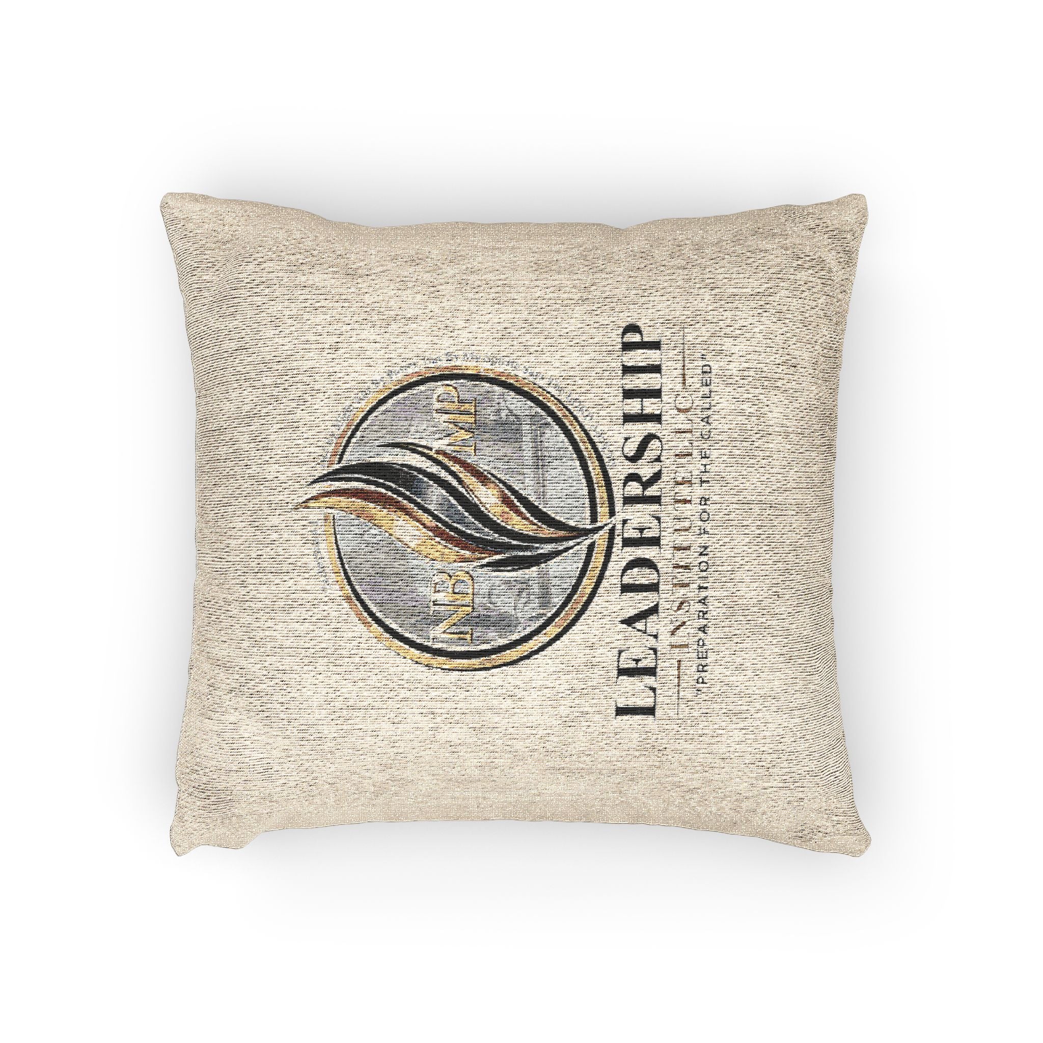 Leadership Woven Pillow – Motivational Decorative Throw Pillow with Inspirational 'Leadership' Emblem