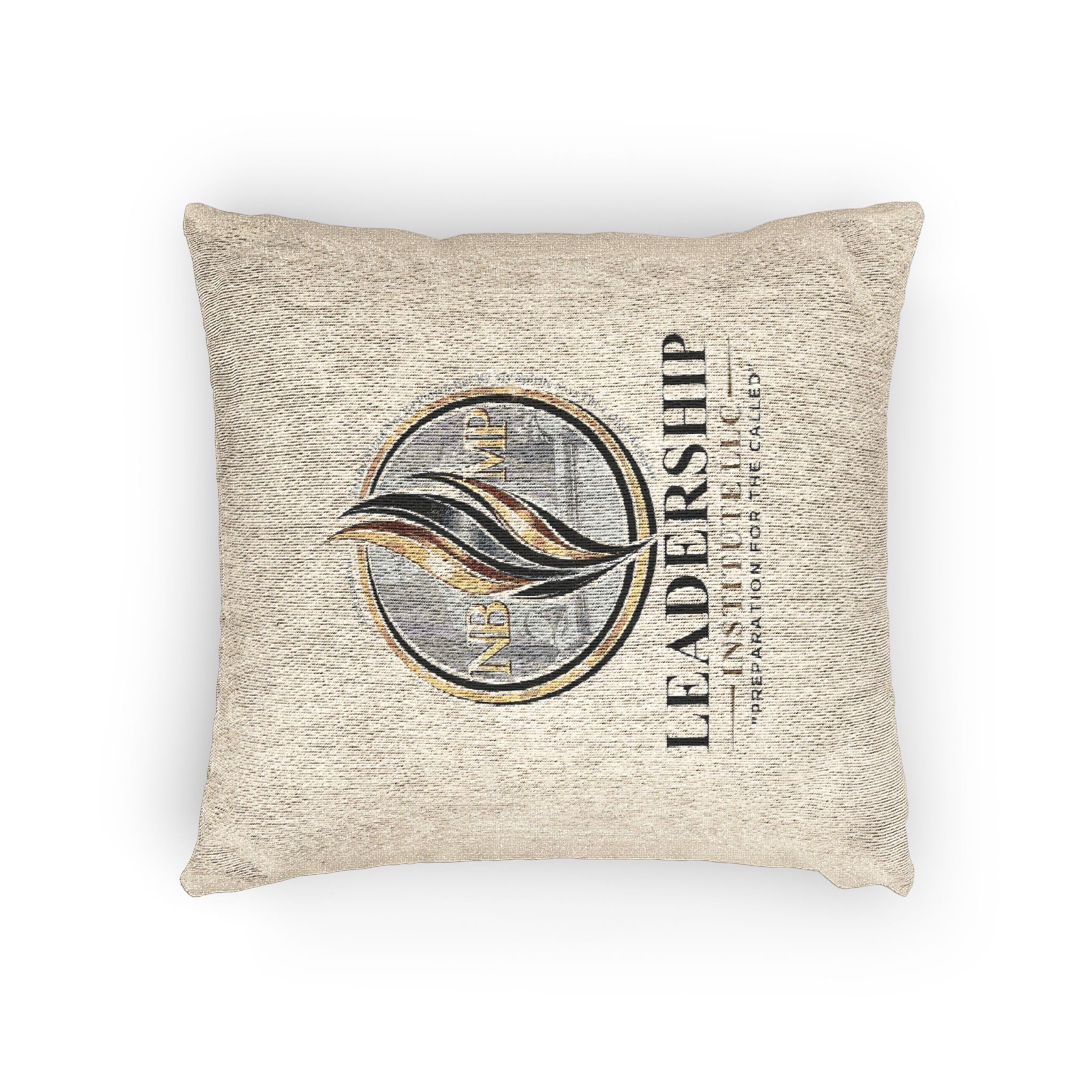 Leadership Woven Pillow – Motivational Decorative Throw Pillow with Inspirational 'Leadership' Emblem