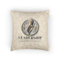 Leadership Woven Pillow – Motivational Decorative Throw Pillow with Inspirational 'Leadership' Emblem