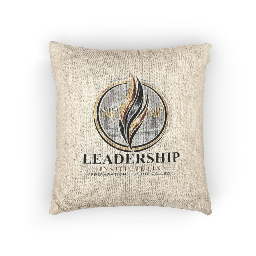 Leadership Woven Pillow – Motivational Decorative Throw Pillow with Inspirational 'Leadership' Emblem