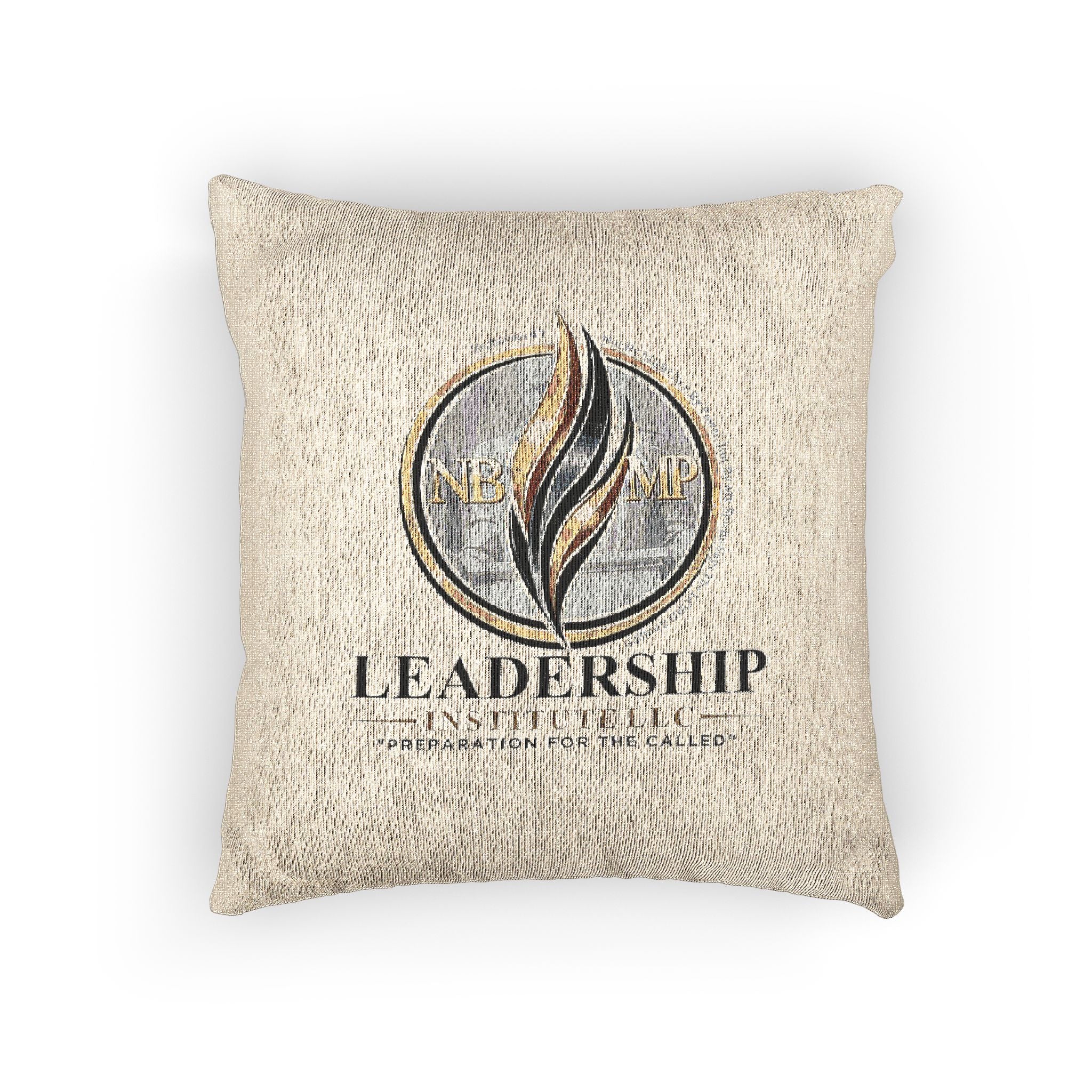 Leadership Woven Pillow – Motivational Decorative Throw Pillow with Inspirational 'Leadership' Emblem