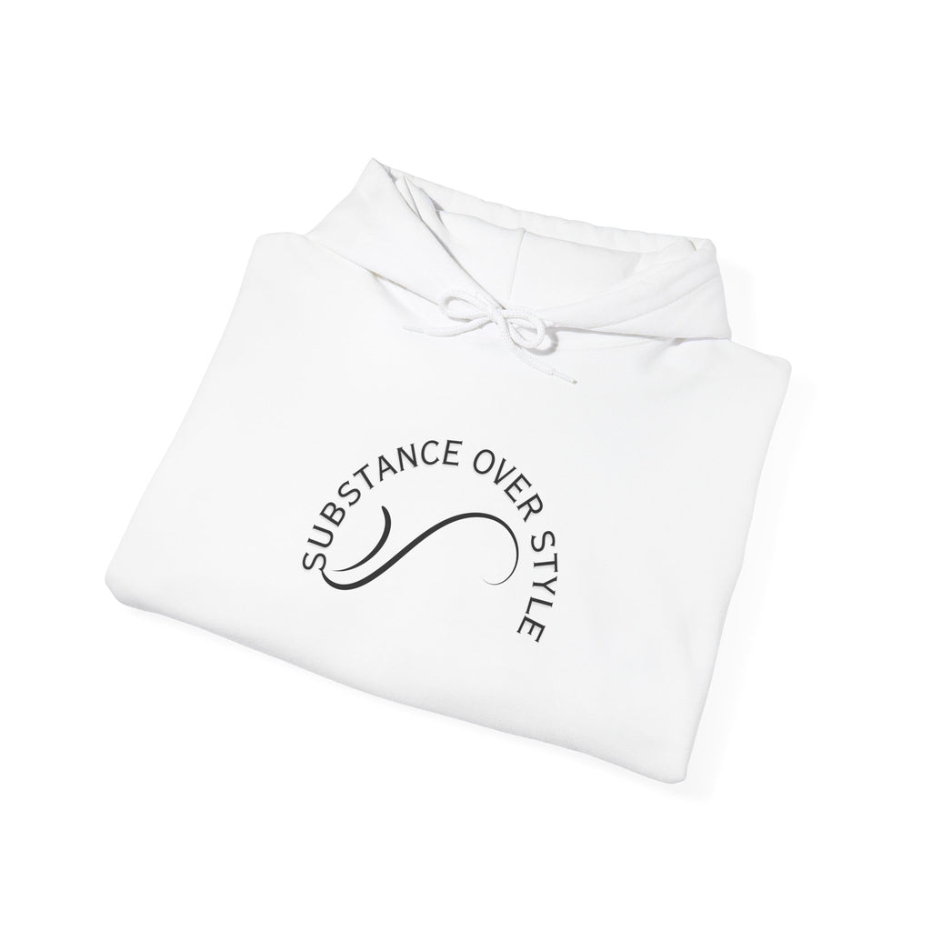 Leadership Hoodie — 'Substance Over Style' Minimal Logo Pullover