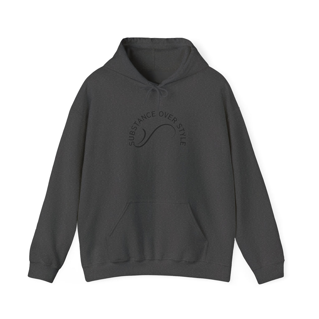 Leadership Hoodie — 'Substance Over Style' Minimal Logo Pullover