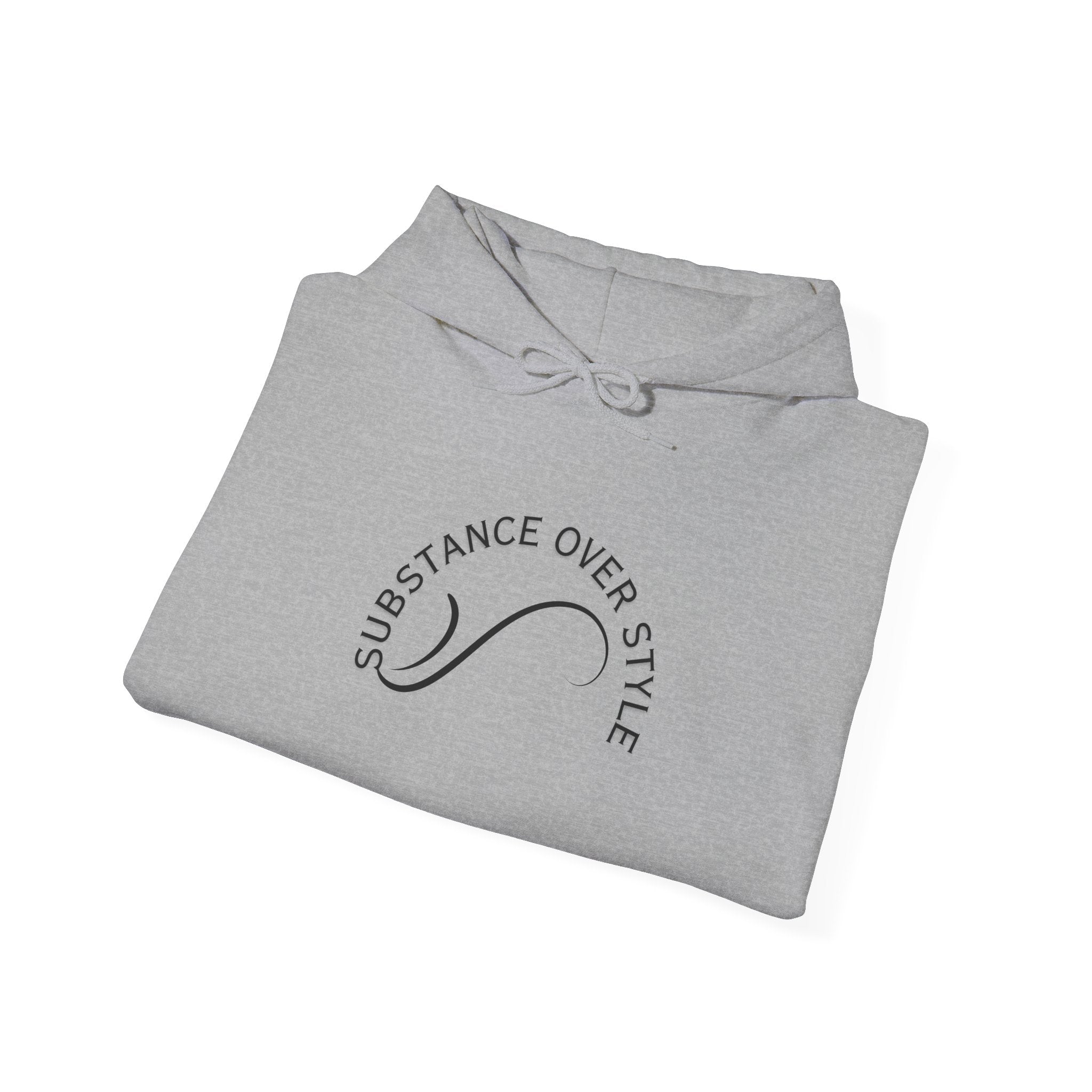 Leadership Hoodie — 'Substance Over Style' Minimal Logo Pullover