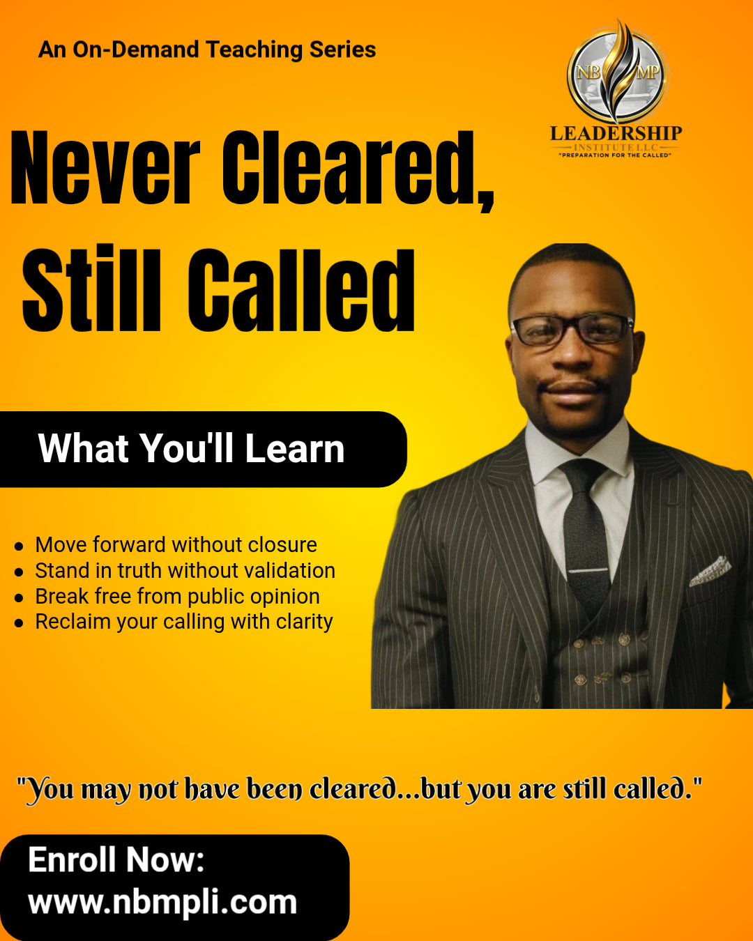 Never Cleared, Still Called: An On-Demand Teaching Series